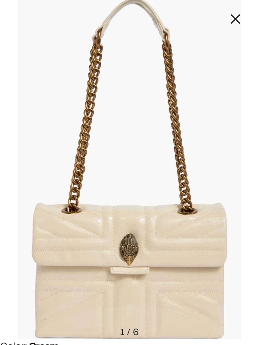 *NEW- Never used* Cream Quilted Shoulder Bag with Gold Chain